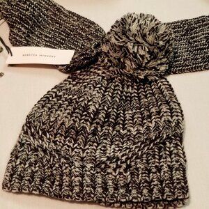 Rebecca Minkoff Marled Pom Pom Beanie & Armwarmer Set